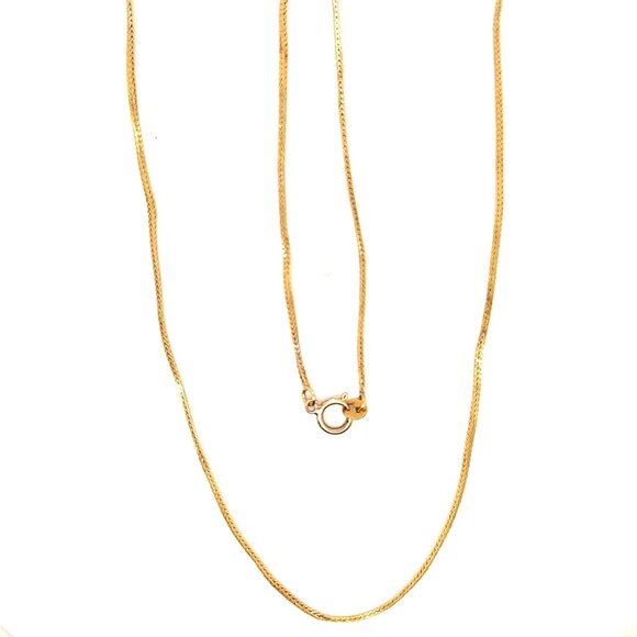 Thin 14K Gold Foxtail Design Chain